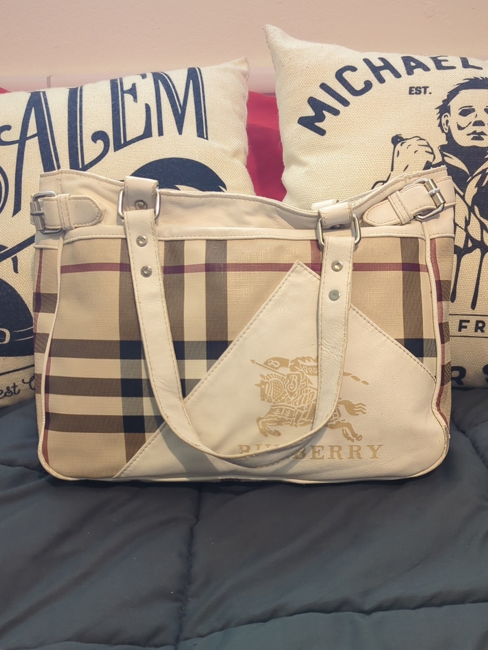 Vintage Burberry Nova Check Rachel Tote Bag